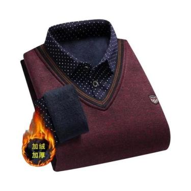 Imagem de Camisa Polo De Manga Longa Vintage Para Homens, Suéter De Malha Casual