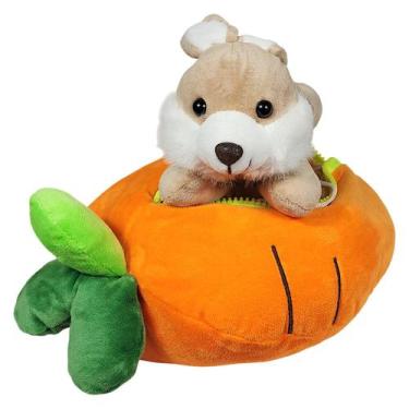Imagem de Coelho De Pelúcia Dentro do Estoujo Cenoura 26cms - Laranja - Fizzy