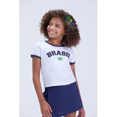 Imagem de Conjunto Infantil Feminino Brasil Copa Verão - Vida Costeira Oficial, 