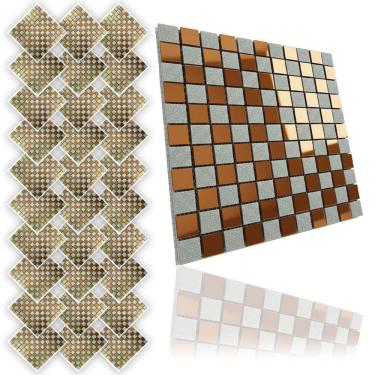 Imagem de Pastilha De Vidro Adesiva Kit 30 Uni Parede Cozinha Lavabo Banheiro Sala Decorativa Moderna Requintado Aplicacao Facil