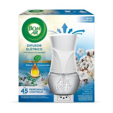 Imagem de Difusor Aromas Elétrico Bom Ar Lírio Branco E Algodão 16ml