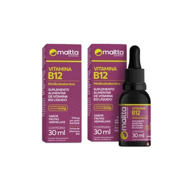 Imagem de Kit 2x Vitamina B12 Metilcobalamina gotas 2x30ml Sabor Frutas Vermelhas Maltta-Unissex