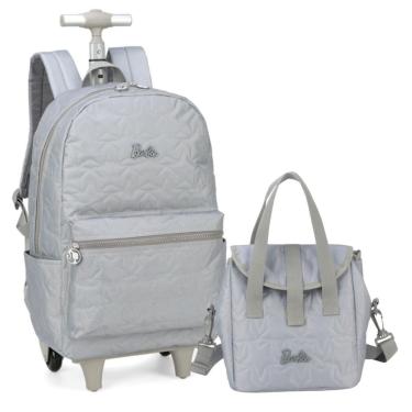 Imagem de Mochila Com Rodas E Lancheira Termica Bolsa Juvenil Barbie-Feminino