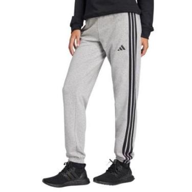Imagem de Calça Legging Adidas Essentials French Terry 3 Stripes Feminina - Cinza M-Feminino