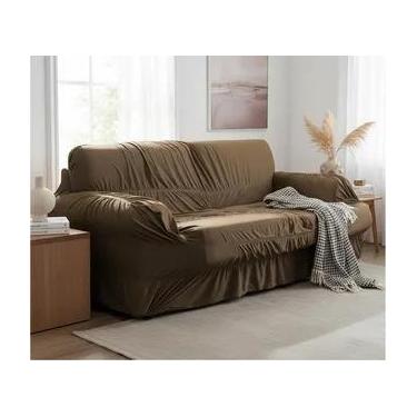 Imagem de Capa Para Sofá Retrátil E Reclinável 3 Lugares Caqui - BELCAPAS