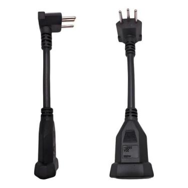 Imagem de Adaptador De Tomada Fêmea 20a 3p Para Macho 10a 3p 90 Graus - Congratu