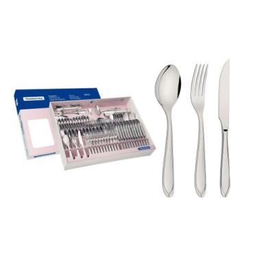 Imagem de Faqueiro Tramontina Laguna Aço Inox 100 Peças Conjunto Completo com Fa