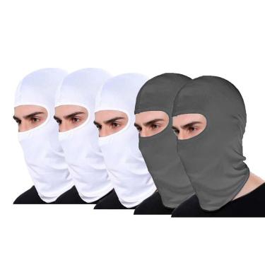 Imagem de Kit 5 Balaclava Térmica Ninja Touca Motociclista Proteção Uv 50+ - Creme - Único - Home...