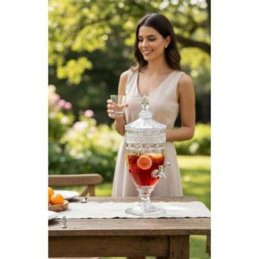 Imagem de Suqueira Cristal 3L Elegante p/ Sucos & Bebidas c/ Torneira - Congratu