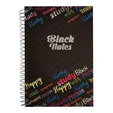 Imagem de Caderno Espiral Colegial 1-4 Black Black Notes 80F Capa Dura com Espiral Resistente 177x240MM 1 Unidade Preto