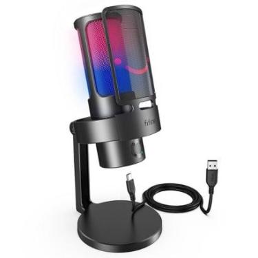 Imagem de Microfone Streamer de Mesa Fifine Ampligame, RGB, Cardióide, Omni-direcional, USB, Pret...
