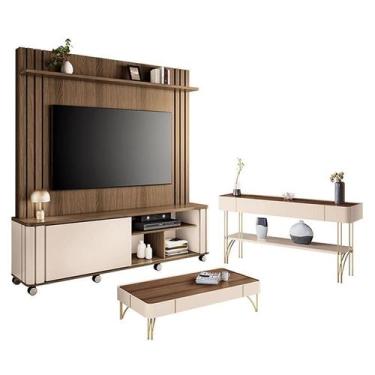 Imagem de Estante Home Theater Trinus com Mesa de Centro Cadenza e Aparador Viva