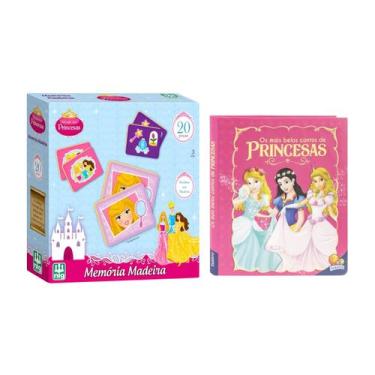 Imagem de Kit De Princesa Jogo da Memória 20 Peças e Livro Os Mais Belos Contos 