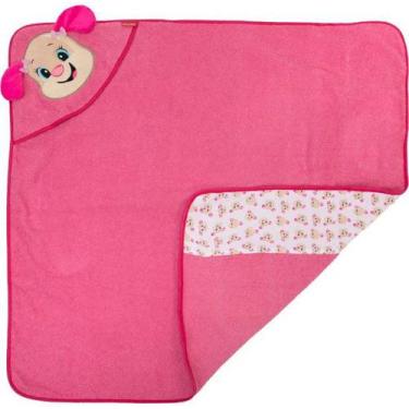 Imagem de Toalha de banho bebê com capuz bordado fisher-price bichinhos - FISHER