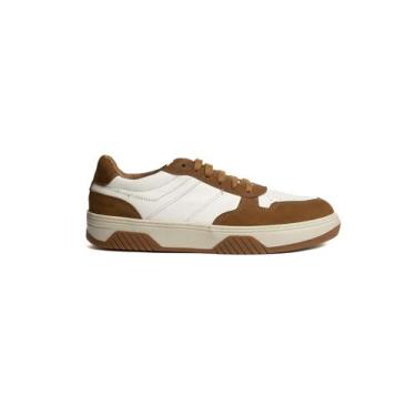Imagem de Sapatênis Masculino Casual em Couro e Nobuck AC Jeans Rato e Branco, B