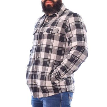 Imagem de Jaqueta Country Masculina Xadrez Forrada Texas Farm, Preto, G