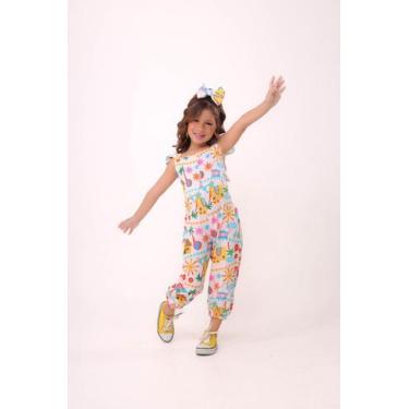 Imagem de Macacão Infantil Tropical + Laço - Joaninha Baby, 02 ANOS