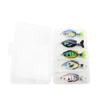Imagem de Kit com 5 Iscas Artificiais Peixinho Rabo Giratório 7cm 8gr (5 Cores) 
