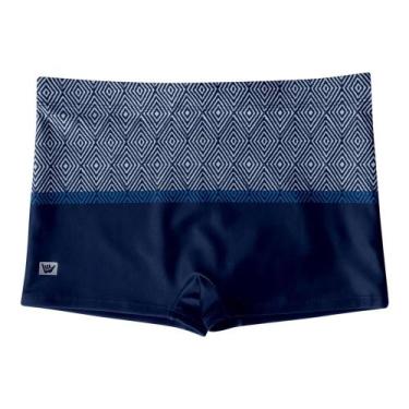 Imagem de Sunga Boxer Azul Marinho Estampa Losangos - Hang Loose, G