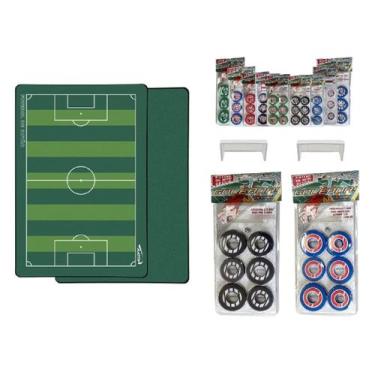 Imagem de Campo de Futebol de Botão 90x60 Cm +02 Jogos Clássicos Escolha a Cor -
