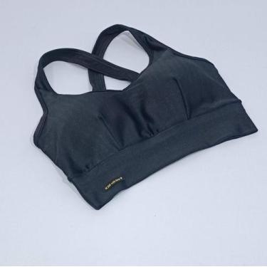 Imagem de Top cropped bojo fixo crisna k2b cirrê 3d poliamida, M=38/40, Preto