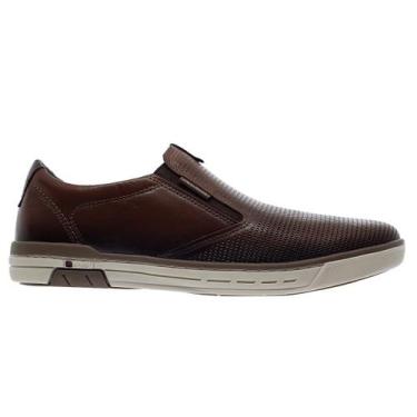 Imagem de Sapatênis Masculino Slip On Pegada 119311 Couro Marrom, 40, Marrom