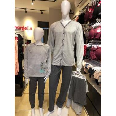 Imagem de Pijama Longo Aberto Masculino Pai e Filho-Tamanho M-Mann - Mardelle