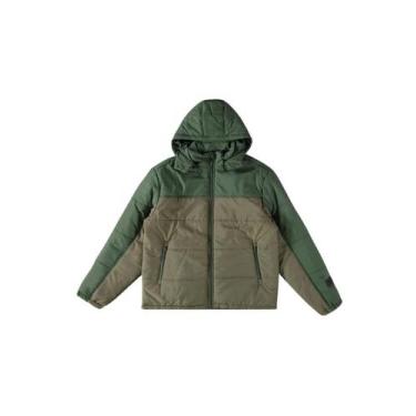 Imagem de Jaqueta puffer capuz matelassê masculina - enfim, G, Verde