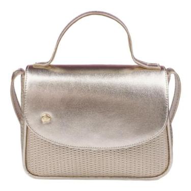 Imagem de Bolsa Infantil Feminina Pampili Tramado Dourada 600.1443