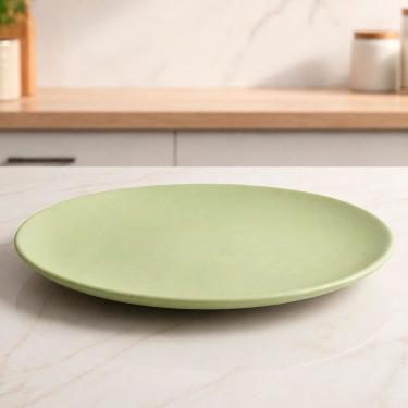Imagem de Pratos de Sobremesa Unni Oliva Jogo 6 Peças Cerâmica Acetinada para Lanche Verde Oxford