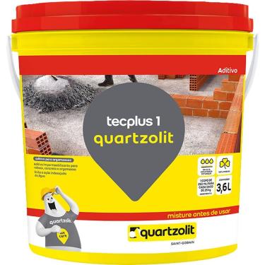 Imagem de Aditivo Impermeabilizante Tecplus 1 para Concreto e Argamassa 3,6L Redução de Permeabilidade Quartzolit