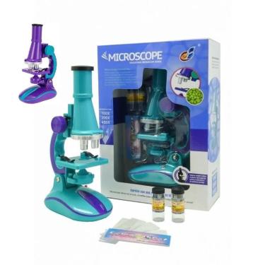 Imagem de Microscópio Infantil com Luz LED 100X 200X 450X para Ciências Laboratório Completo Roxo Yeet