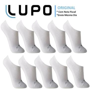 Imagem de Kit 10 Pares Meias Masculina Lupo Algodão Soquete Invisível, 33-36, Br