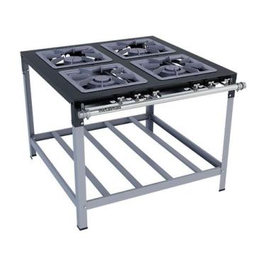 Imagem de Fogão Industrial M14 Stori Premium 40 x 40 Perfil 9 4 Bocas Duplas - M