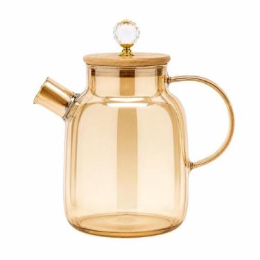 Imagem de Chaleira de Vidro com Infusor de Chá e Tampa de Bambu 1L e 1,8L Bule p