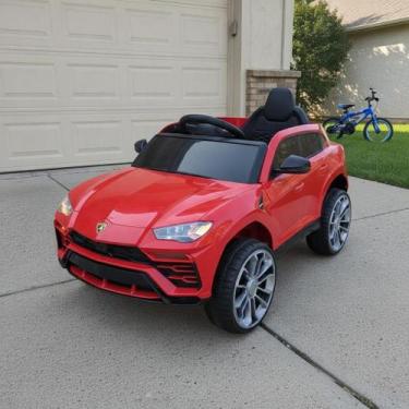 Imagem de Carro Eletrico Infantil Bateria 12v Com Controle Luz e Musica Vermelho