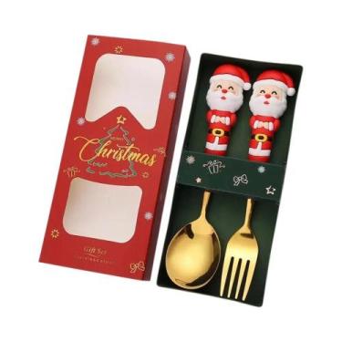 Imagem de Conjunto De Garfo E Colher De Aço Inoxidável Para Natal 2/4/6 Peças, U