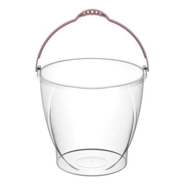 Imagem de Balde Transparente Com Alca Colorida 7 Litros Cor - Uninjet