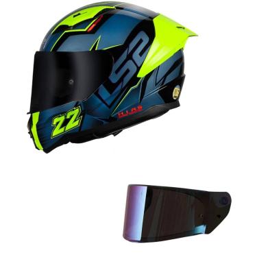 Imagem de Capacete LS2 FF810 Vigo Limits Preto e Azul Mais Viseira Camaleão