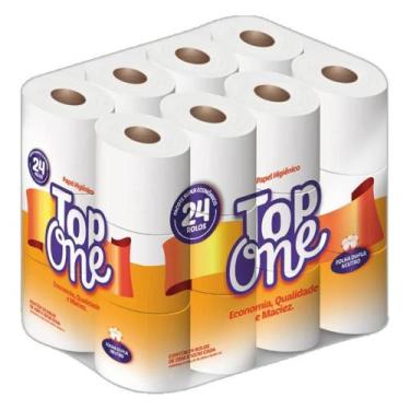 Imagem de Papel Higiênico Top One Folha Dupla 24 Rolos 20m Macio Conforto e Resi