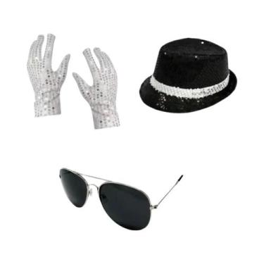 Imagem de Conjunto De Acessórios Para Fantasia De Michael Jackson: Chapéu Fedora