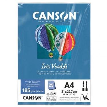 Imagem de Papel Color Vivaldi A4 185g Azul Mar com 25 folhas - Canson