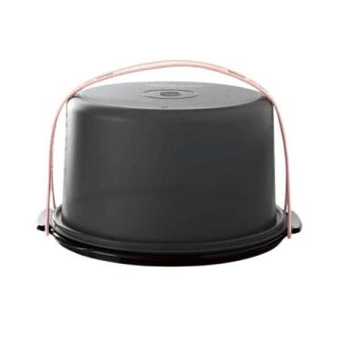 Imagem de Tupperware Big Cake Redonda Preto e Rosa - Porta-Bolos