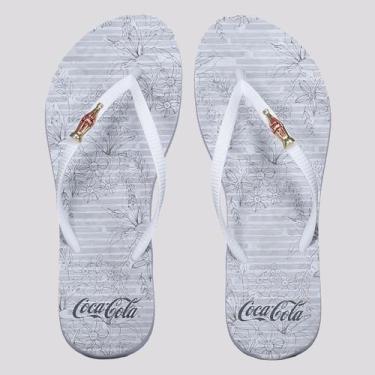 Imagem de Chinelo Coca Cola Cokes Flowers Feminino Branco - Coca-Cola