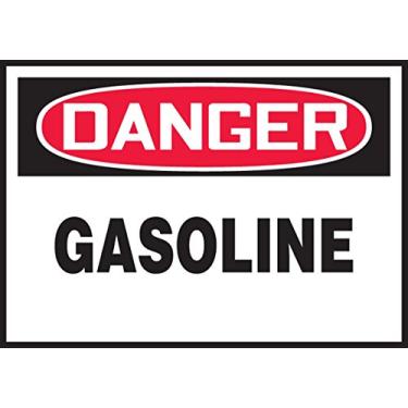 Imagem de Accuform Etiqueta adesiva de segurança de vinil Signs LCHL157VSP, Legend "Danger Gasoline", 8,9 cm de comprimento x 12,7 cm de largura x 0 cm de espessura, vermelho/preto sobre branco (pacote com 5)