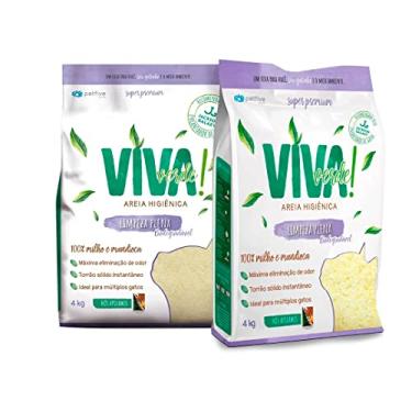 Imagem de Kit 8kg areia higiênica biodegradável limpeza total viva verde