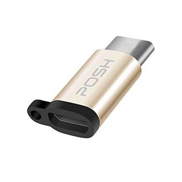 Imagem de Adaptador Posh Micro USB para Type C em metal com cordao para cabo USB