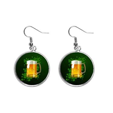 Imagem de Brinco feminino de prata com pingente de orelha de São Patrício Beer Ireland