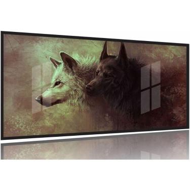 Imagem de Quadro Decorativo Dois Lobos filme Séries 130x60 Moldura Preta 2x2