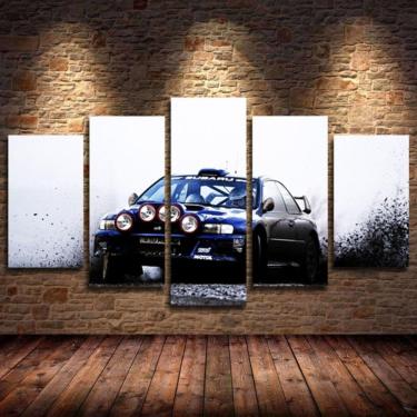 Imagem de Quadro Decorativo Carro Rally 5 peças em tecido